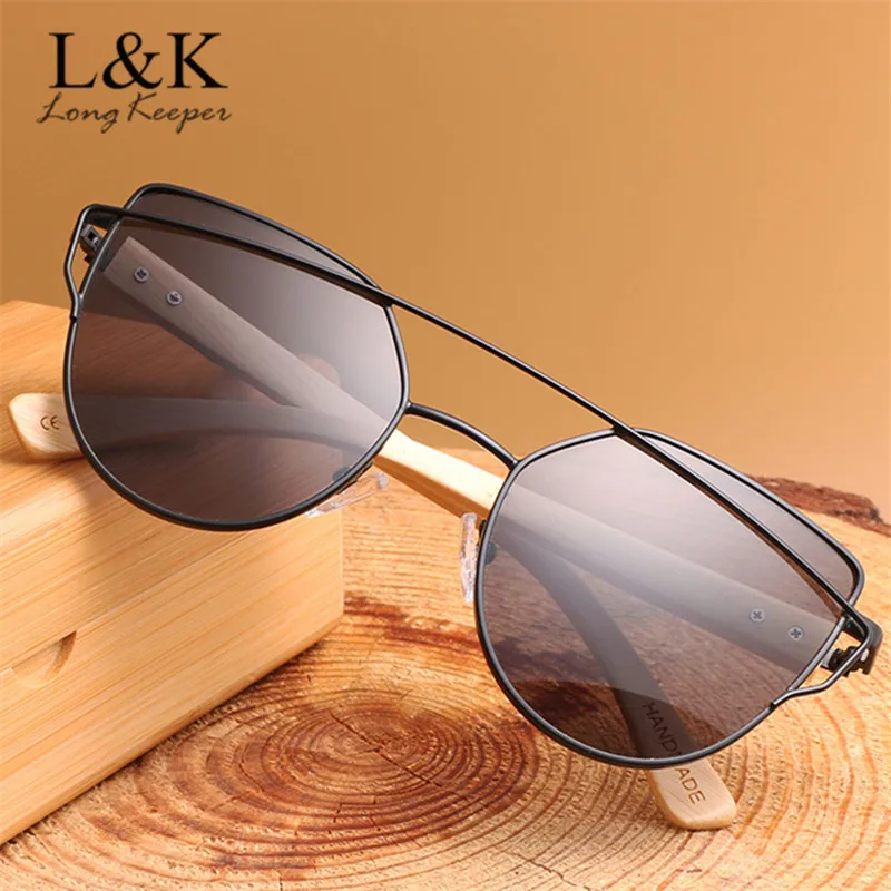 Cat Eye Sunglasses Women Wood Bamboo Ladies Sunglasses Fashion Mirror Sun glasses Retro Brand Designer female Men Accessories