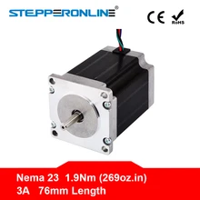Free ship ! 1PC Nema 23 Stepper Motor 57 Motor 1.9Nm(269oz.in) 3A 76mm Nema23 Step Motor 4-lead for CNC Milling Machine Free ship ! 1PC Nema 23 Stepper Motor 57 Motor 1.9Nm(269oz.in) 3A 76mm Nema23 Step Motor 4-lead for CNC Milling Machine