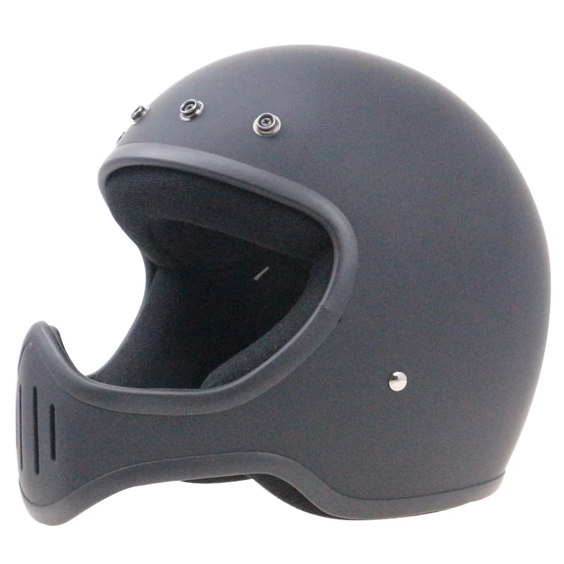 Retro style full face motorcycle helmet 5 pin buckle DD ...