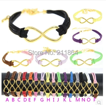 SL103 aliexpress Hot Selling New Fashion Infinity Leather Bracelet Men Women Bracelets Wedding Bangles Jewelry Accessories