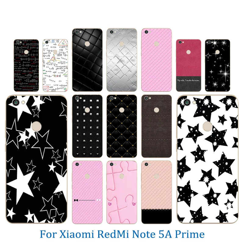 5.5 inch For Xiaomi Redmi Note 5A Prime Fingerprint Phone Case Silicone Colorful Pattern for Hongmi Pro Matte Back Cover |