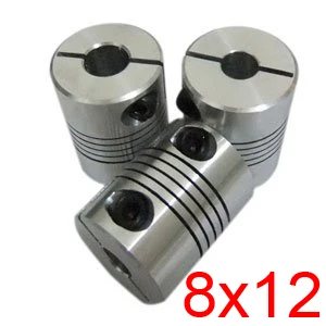 

5pcs/lot Coupler 8mm to 12mm Flexible Shaft Coupler 8x12mm Flex Clamp Shaft Coupling Connector Diameter 25mm Length 30m