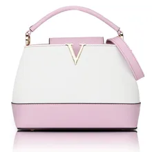 Women handbag designer dual color messenger bags lady purse plane shell V-hook pu leather shoulder crossbody bag feminino bolsos