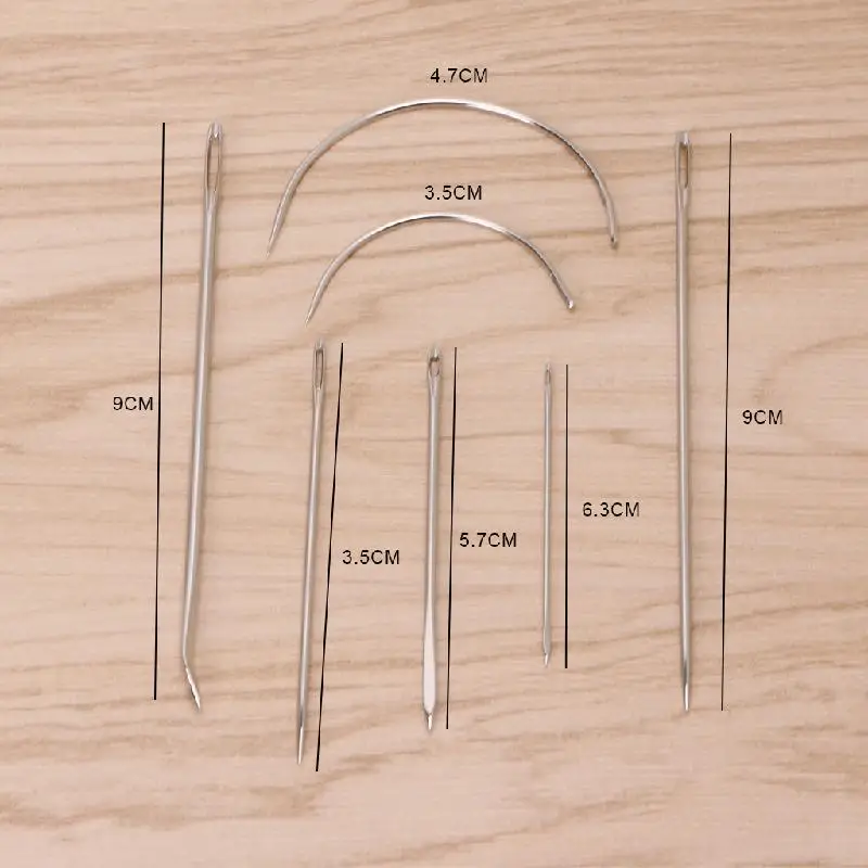 7Pcs Hand Sewing Needles Repair Kit Upholstery Carpet Leather Curved