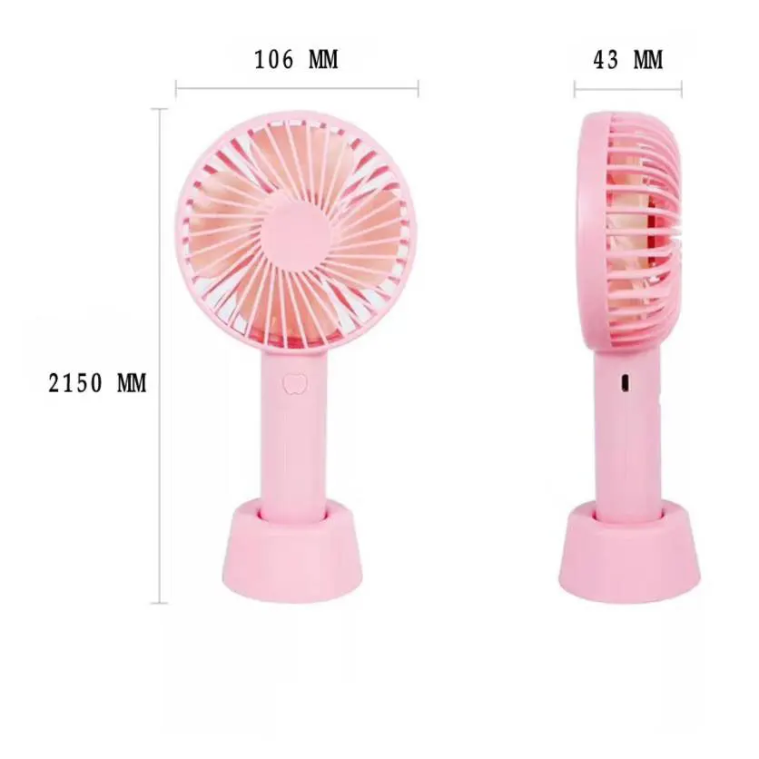 Mini ventilador de mano usb 3 enfriador de aire de color ventilador portátil Velocidad Ajustable 3 engranaje ventilador de batería recargable ventilador portátil
