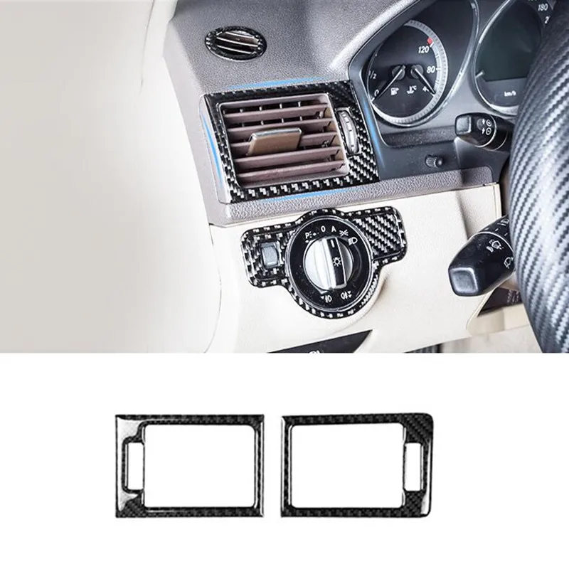 

Center Console Both Side Air Conditioner Outlet Cover Trim For Mercedes Benz C class W204 2007-2010 Carbon Fiber Car Accessories