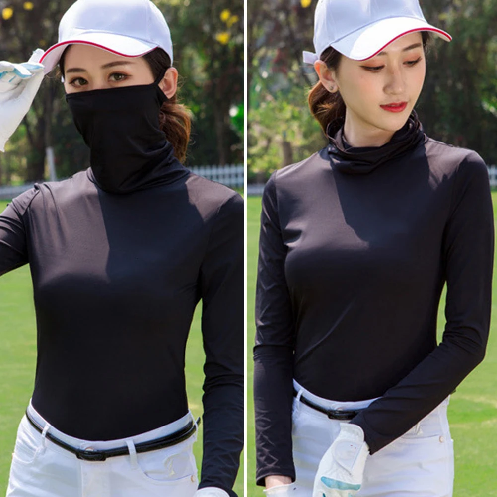 Женская новая летняя Солнцезащитная футболка с длинным рукавом из хлопка для гольфа, женская футболка с УФ-защитой, свитер, пуловер, одежда