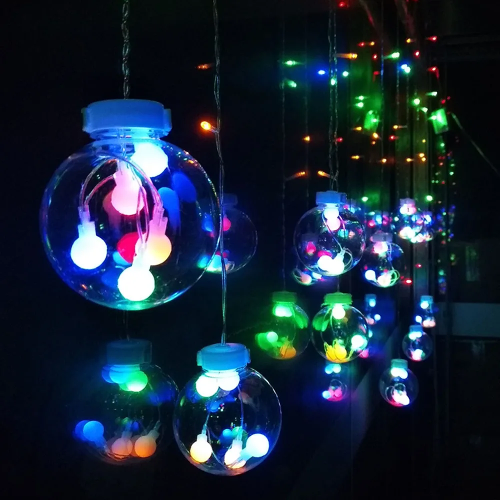 

2.5M Christmas Ball String Lights Backyard Patio Lights Outdoor Garland Wedding Festive DIY Decorative Xmas Wishing Ball Pendant