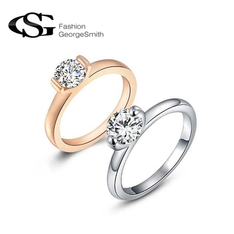

GS new fashion jewelry for women wedding rings rose gold Color jewelry crystal item engagement ring vintage jewelry R4