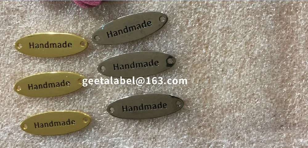 

Fashion English Handmade Metal labels for Handicraft Sewing label 20 pcs/lot/ hand made label /handmade metal label