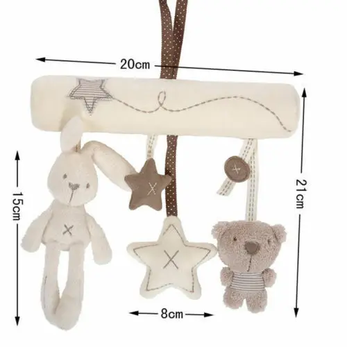 Милая активность спиральная кроватка коляска автомобильное сиденье Путешествия подвесные игрушки, погремушки для младенцев детская погремушка игрушка милые животные мягкие подарки игрушки l - Цвет: Белый