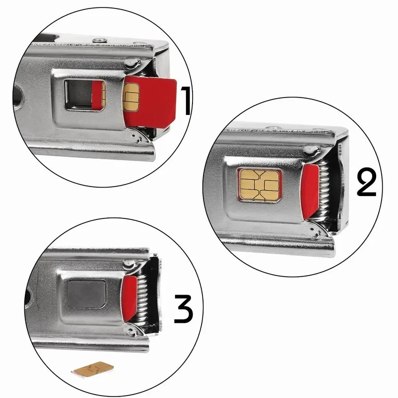 Ascromy обрезчик сим-карт удар Стандартный микро-адаптер для нано SIM инструмент для Apple iPhone 7 Plus 5 5S se 6 S Plus 6 S 5C samsung S8 huawei P9 P10