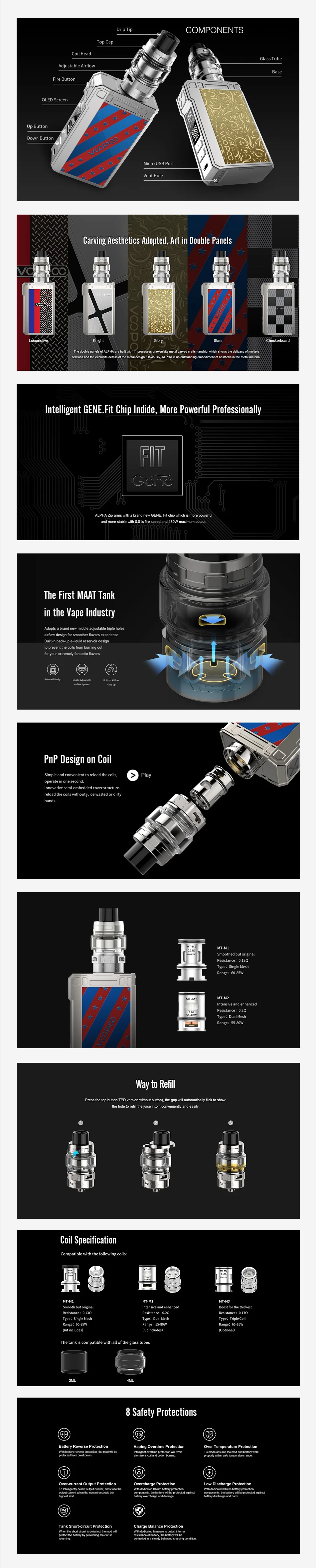 VOOPOO Alpha Zip 180W TC Kit with Maat Tank