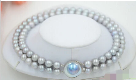

song voge gem nanJ0642 ROUND GRAY Freshwater cultured PEARL NECKLACE