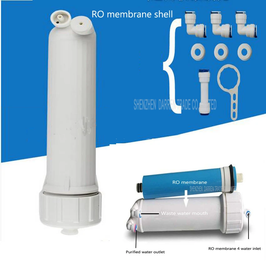 1PC Filter Air 1812 Ro Membrane Housing + 50gpd Vontron Membran RO + Filter Air Reverse Osmosis Sistem Beberapa bagian
