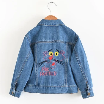 

Cartoon Animal Embroidery Denim Jackets For Girls Jean Coat Spring Autumn Jackets For Girls Children Outerwear Coat