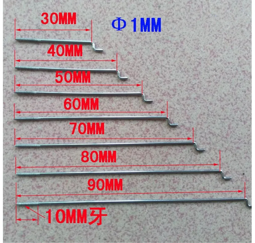 10 шт. Z Тип d1.0 мм с резьбой толкатель проволока из нержавеющей стали Толкатель для rc часть тяга толкатель шатун