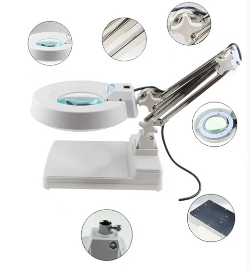 20X60 светодиодный светильник-Лупа Настольный светильник ing увеличительное белое стекло с защитой глаз светильник