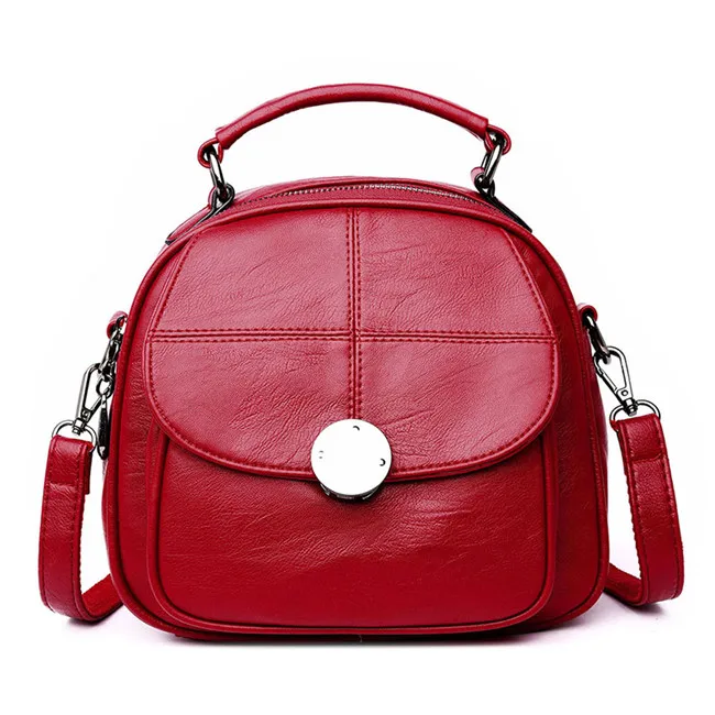Женские кожаные рюкзаки Противоугонная сумка через плечо Повседневный мини рюкзак Mochilas женская маленькая школьная дорожная сумка для девочек - Цвет: Red