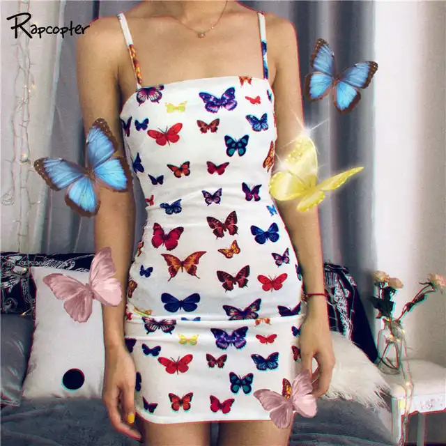 white butterfly dress