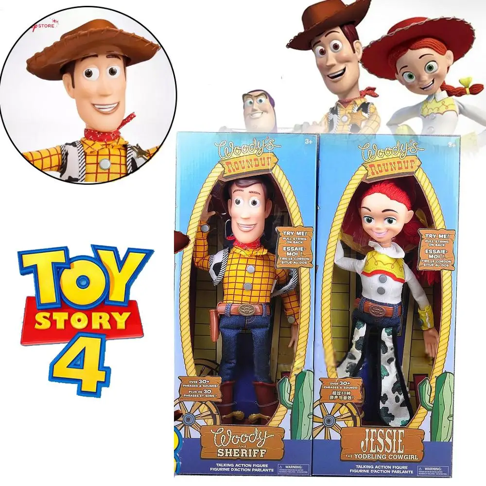 

Action Toy Story 4 Figure 43 CM Dolls Can Talk and Sing Sheriff Woody & Jessie BUZZ LIGHTYEAR Collectible Gift For Children Toys