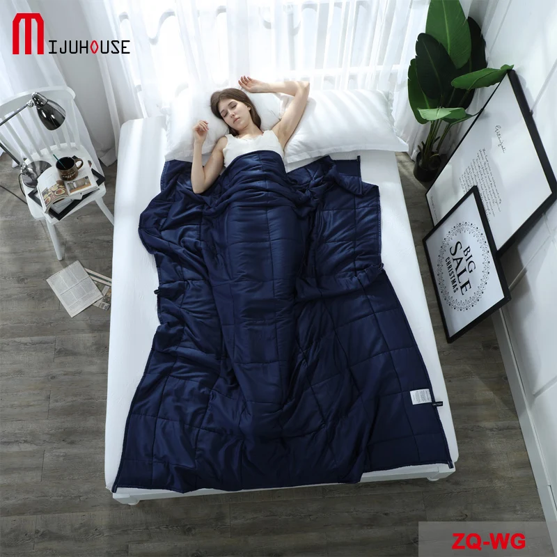 

Home American Weighted Blanket 100% Cotton Decompression Quilt Solid color Weighted Cover Relieving Catigue and Improving Sleep