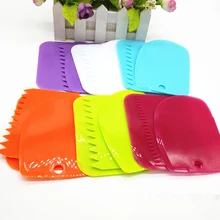 3 шт./компл. пластиковый нож для теста, Обледенение скребок для мастики с зазубренными краями лопатка для торта, кондитерские инструменты, простые гладкие весло для торта