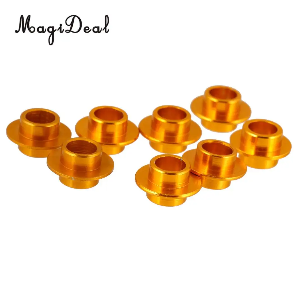 MagiDeal 8 Pcs Aluminum Gold Skating Flying Spacer Bushing Inline Roller Skates Bearing Sleeve Set Roller Skateboard Scooter