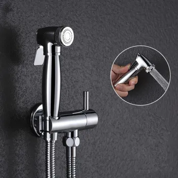

Toilet Brass Hand Held Bidet Spray Shower Head Douche Kit Shatta Copper Valve Bathroom Bidet sprayer Jet Tap & Holder & hose-