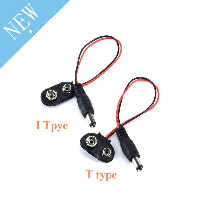 

PP3 MN1604 9V 9volt Battery Holder Clip Snap On Connector Cable Lead for Battery Storage Boxes I Tpye T Type