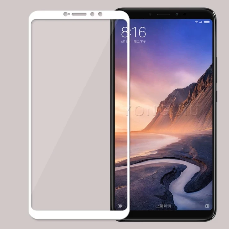 Новинка 9D закаленное стекло для Xiaomi Mi Max 3 2 полное покрытие защита экрана закаленное стекло для Xiaomi Mi Max 2 защитное стекло - Цвет: White