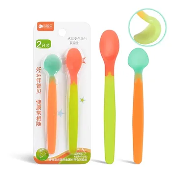 

Baby High Quality Silicone Feeding Spoon Baby Spoon Safety Tableware Infant Learning Spoons Flatware Baby Feeding Dinnerware