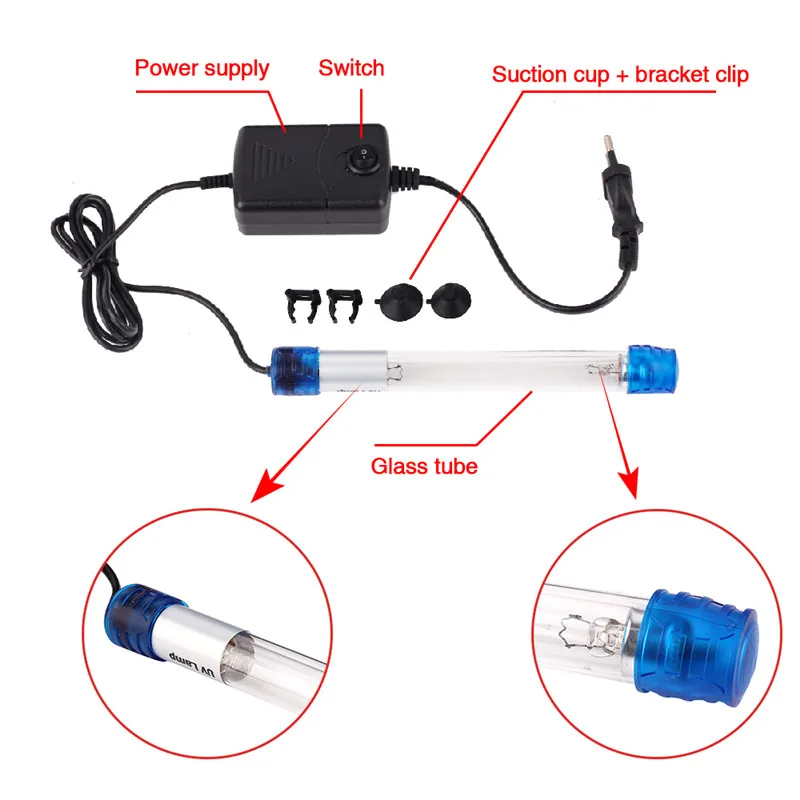 Aquarium UV Germicidal Light 5W 7W 11W Ultraviolet Sterilizer Lamp Submersible Diving Fish Reef Coral Tank Bactericidal Lamp4