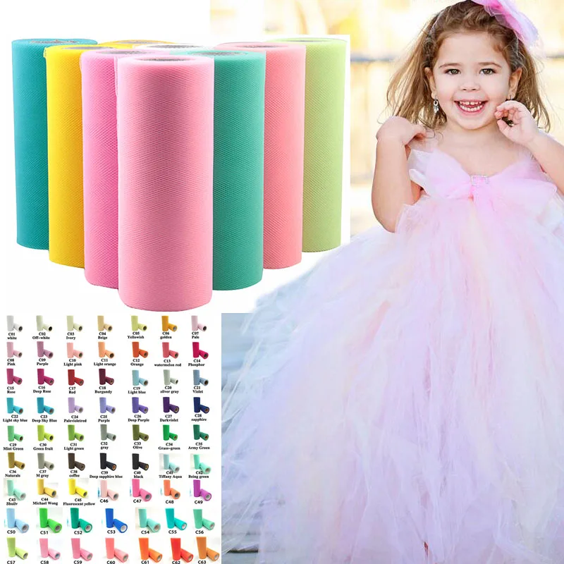 25Yard 15cm Tulle Roll Wedding Decoration Roll Fabric Spool Craft Tulle Fabric Tutu Dress DIY Organza Baby Shower Party Supplies