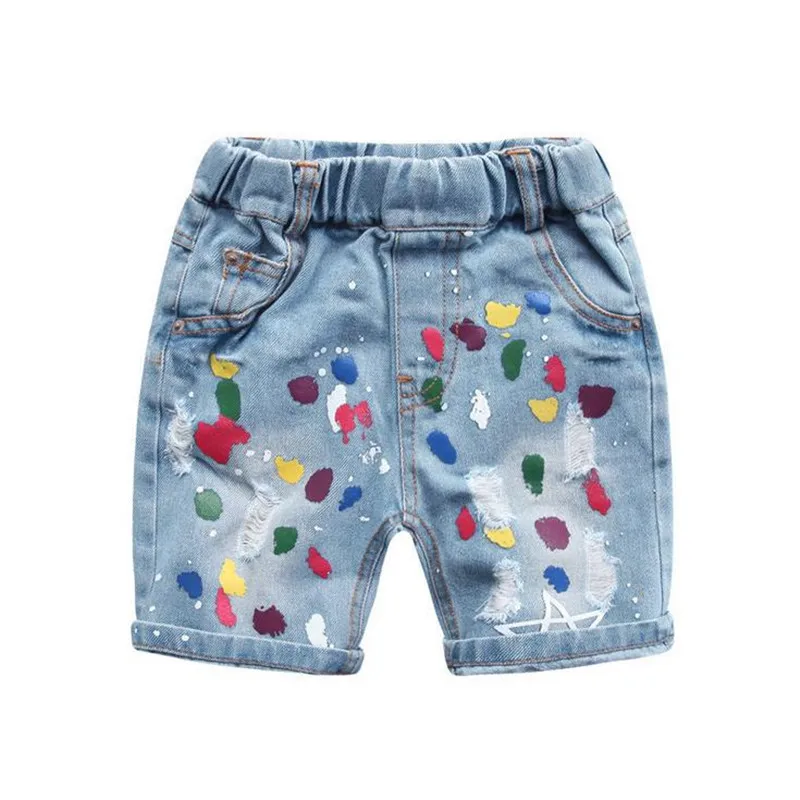 DFXD 2017 New Kids Boys Denim Shorts Summer Toddler Clothing High