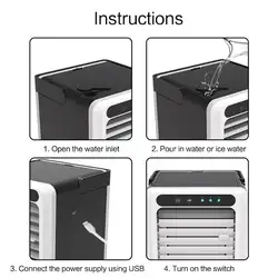 Портативный USB заряжаемый воздушный охладитель 3 скорости регулируемый немой очиститель кондиционер вентилятор для увлажнения домашний