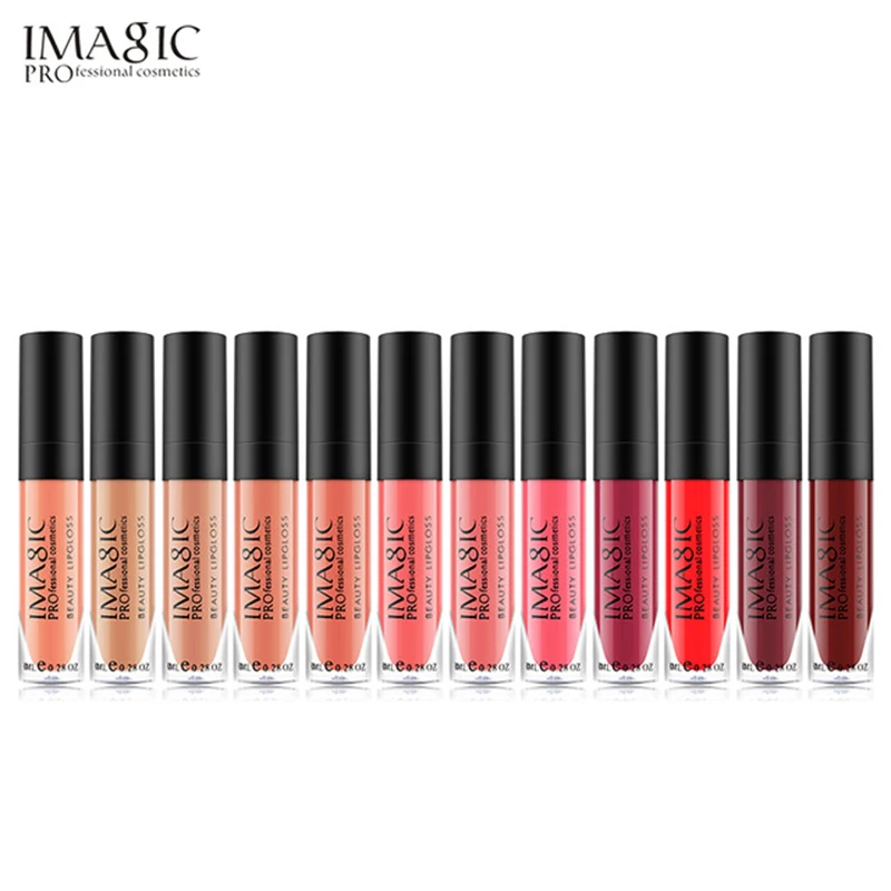 

IMAGIC 12pcs/set lip kit Rare Lip Paint matte lipstick Waterproof Strawberry Long Lasting Don't dye the cup Gloss