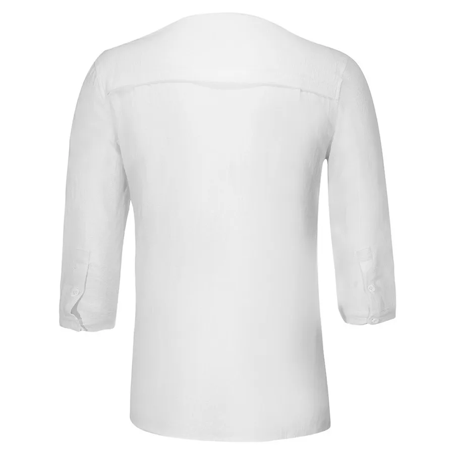 2019 fashion swimming suit for men long solid color cotton and cropped seven-quarter sleeve shirt camiseta surf hombre 30J22 (7)
