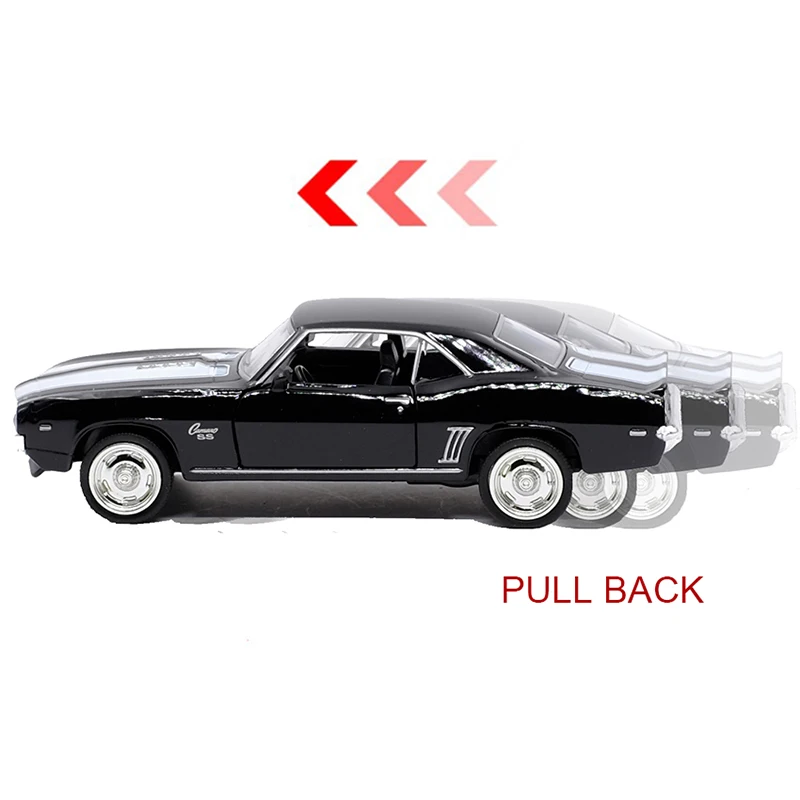 RMZ CITY 1:36 Chevrolet Camaro SS 1969 суперспортивный автомобиль черный красный литый под