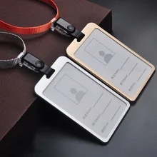 Novely металлический выдвижной значок простой прозрачный держатель для ID карты Пряжка Имя тег держатель для карт для подарков