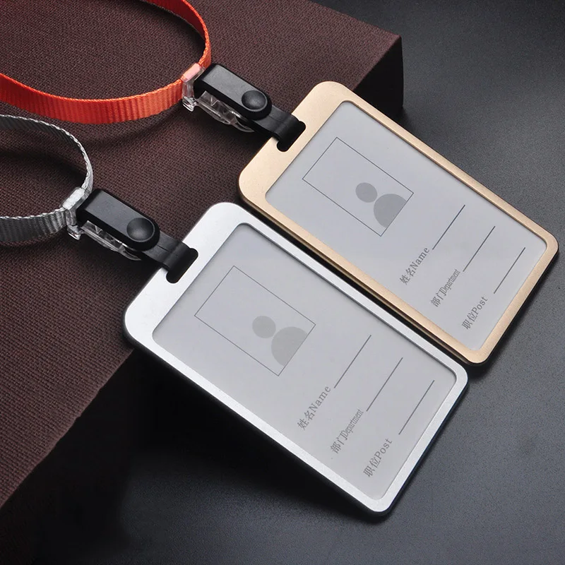 

Novely Metal Retractable Badge Simple Transparent Card ID Badge Holder Buckle Name Tag Card Holder For Gifts