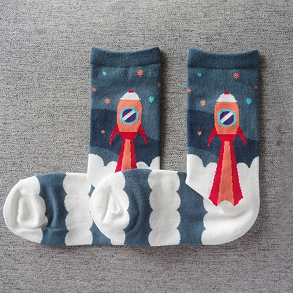 Модные Повседневные носки с геометрическим рисунком для мальчиков и девочек, 1 пара теплые короткие носки из хлопка