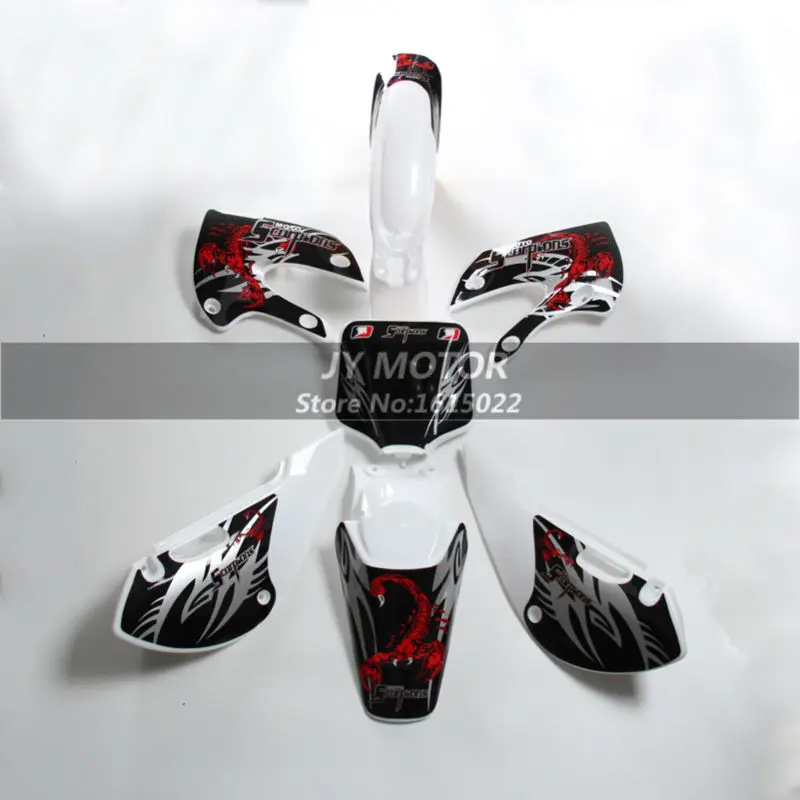 

Dirt Pit Bike Parts KLX110 Plastic kit + 3m graphics Sticker Kit For KX65 KLX110 DRZ110 Dirt Pit Bikes Free shipping