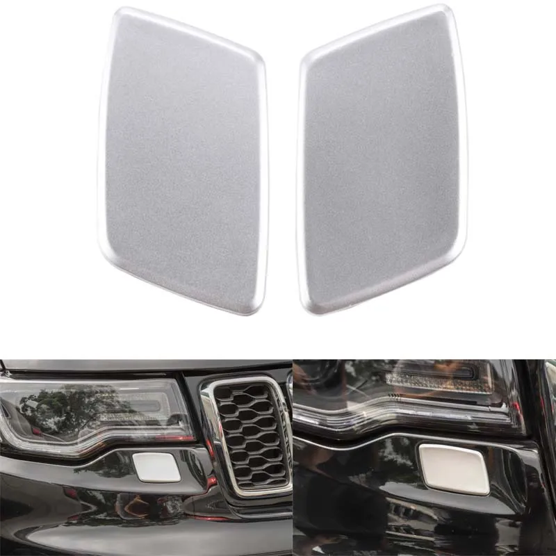 YAQUICKA ABS Exterior Car Styling Headlight Cleaning Device Cover Sticker For Jeep Grand Cherokee 2017 Up Decoration 2Pcs | Автомобили и