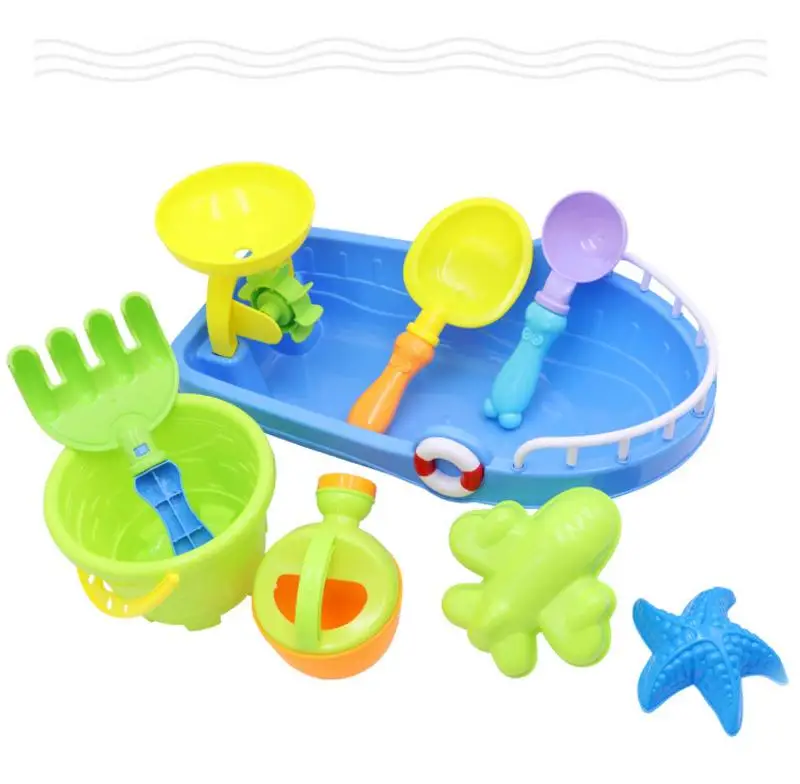 

Beach Toys 9 Pieces Set Innovative Beach Boat Bucket Play Water Toy