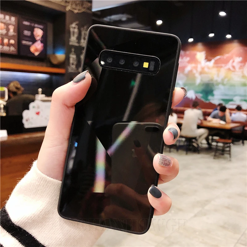 Зеркальный чехол со стразами для Samsung Galaxy S10 S9 S8 Plus S10e S7 Edge A9 A7 A6 A8 J4 J6 J8 2018 J3 J5 J7 A5 2017