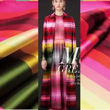 Ограниченная горячая Распродажа цветная полоска, милое, из ткани, имитирующий шелковая, шерстяная ткань для платья пальто tissu au метр яркий ткань DIY моды