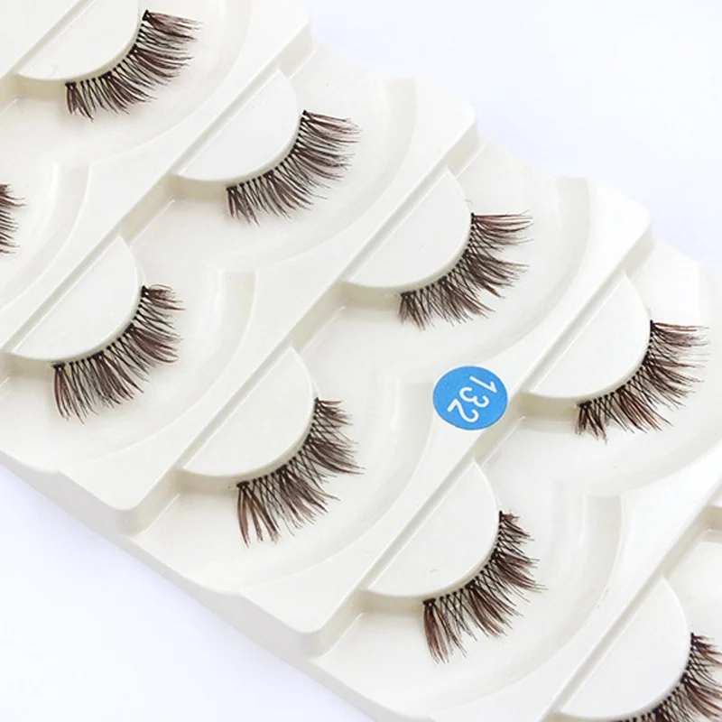 

Transparent False Eyelashes Soft Handmade Black Brown Cross Thick Fake Eyelashes Stage Makeup Exaggerated Eye Lashes