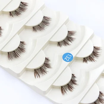 

Transparent False Eyelashes Soft Handmade Black Brown Cross Thick Fake Eyelashes Stage Makeup Exaggerated Eye Lashes