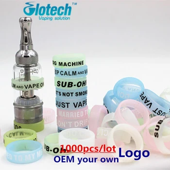 

Glotech OEM 1000pcs Hot Glow In Dark silicone rubber Bands Non Slip protection vape band for e cigarette mod RDA RBA vaporizer